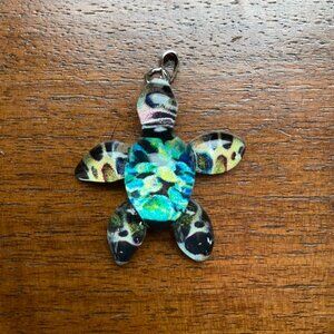 Blown Glass Turtle Pendant